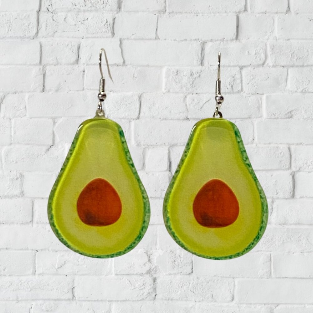 Women's Acrylic Avocado Earrings